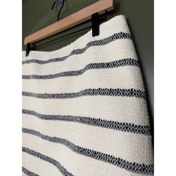 NWT Tuckernuck Navy Stripe Tweed Meg Mini A-Line Classic Luxe Skirt Cream Large - Picture 4 of 7